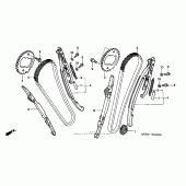 Схема вузла: Ланцюг ГРМ і Натяжитель і Успокоитель для Honda VT1100 Shadow Sabre