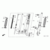 Схема вузла: Вилка передньої осі для Honda XR650