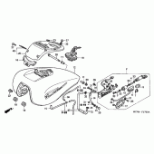 Схема узла: Топливный бак (1) для Honda VTX1800