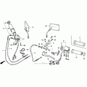 Схема узла: Пульт управления рулевой и Тросик для Honda VF750 Magna