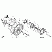 Схема узла: Заднее колесо для Honda CBR600