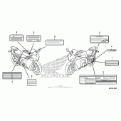 Схема вузла: Інформаційні наклейки для Honda CBR1000 CBR1000RR (ABS) Fireblade