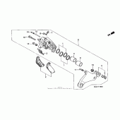 Схема узла: Задний тормозной суппорт 1 для Honda ST1100 Pan-European