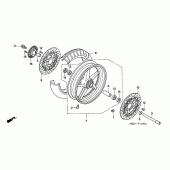 Схема вузла: Переднє колесо для Honda CB1300 Super Four