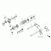 Схема вузла: Копірний вал & Вилки & Вал перемикання для Honda CBF1000