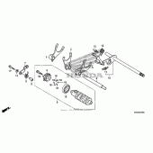 Схема узла: Копирный вал & Вилки & Вал переключения для Honda VT750 Shadow RS