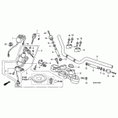 Схема вузла: Верхня траверса & Кліпон керма для Honda CBF600
