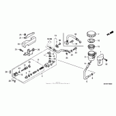 Схема вузла: Задній гальмівний циліндр для Honda VTX1800