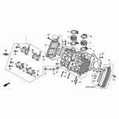 Схема узла: Головка цилиндра (FRONT) для Honda VF750 Magna