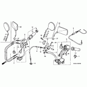 Схема вузла: Пульт управління рульовой для Honda VT1100 Shadow Sabre