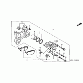 Схема вузла: Задній гальмівний супорт для Honda VTR1000 Superhawk