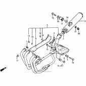 Схема узла: Выхлопная система для Honda CB1000 CB1000F