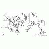 Схема вузла: Передній гальмівний циліндр для Honda VTR1000 VTR SP-1