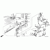 Схема вузла: Гальмівний циліндр переднього тормозаr (2) для Honda CBR600