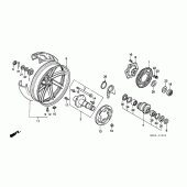 Схема вузла: Заднє колесо для Honda VFR400