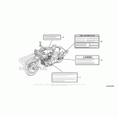 Схема вузла: Caution Label (1) для Honda VT1300 Stateline