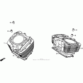 Схема вузла: Циліндр для Honda VT1100 Shadow