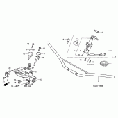 Схема вузла: Верхня траверса і Кліпон керма для Honda NX650 Dominator