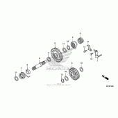 Схема узла: Привод кикстартера для Honda CRF250 CRF250X