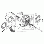 Схема вузла: Заднє колесо для Honda CRF250 CRF250X