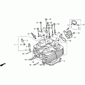 Схема вузла: Головка циліндра для Honda XR600