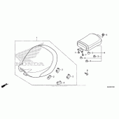 Схема вузла: Сидіння 1 для Honda VT750 Shadow Aero