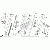 Схема вузла: Вилка передньої осі для Honda CRF250 CRF250L