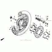 Схема узла: Заднее колесо 85-90 для Honda XR600