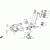 Схема узла: Рулевая траверса для Honda GL1500 Gold Wing Aspencade