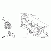 Схема узла: Передний тормозной суппорт (1) для Honda ST1100 Pan-European