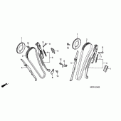 Схема вузла: Ланцюг ГРМ і Натяжитель і Успокоитель для Honda XL650 Transalp