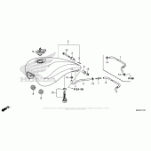 Схема вузла: Паливний бак (2) для Honda VT1300 Fury