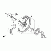 Схема вузла: Переднє колесо для Honda XR250