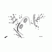 Схема вузла: Ланцюг ГРМ & Натяжник & Заспокоювач для Honda CBF1000