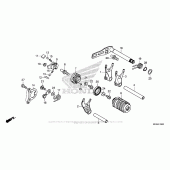 Схема вузла: Копірний вал & Вилки & Вал перемикання для Honda CRF450 CRF450R