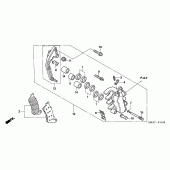 Схема вузла: L. передній гальмівний супорт (CBF1000A / T / S) для Honda CBF1000