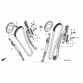 Схема вузла: Ланцюг ГРМ & Натяжник & Заспокоювач для Honda VT1100 Shadow Spirit