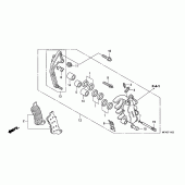 Схема узла: Левый-передний тормозной суппорт (CBF1000A/T/S) для Honda CBF1000