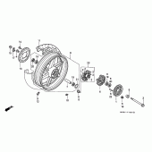 Схема узла: Заднее колесо для Honda CB750 Seven Fifty