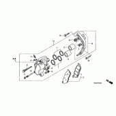Схема вузла: Передній гальмівний супорт для Honda VT750 Shadow Aero
