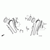 Схема вузла: Ланцюг ГРМ & Натяжник & Заспокоювач для Honda XL700V Transalp