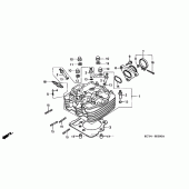 Схема вузла: Головка циліндра для Honda XR400