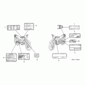 Схема вузла: Інформаційні наклейки для Honda XR125