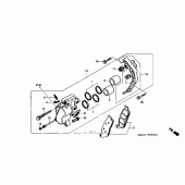 Схема вузла: Передній гальмівний супорт для Honda VTX1300