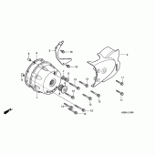 Схема вузла: Ліва кришка картера для Honda VT125 Shadow