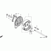 Схема вузла: Задній гальмівний барабан для Honda VT750 Shadow ACE