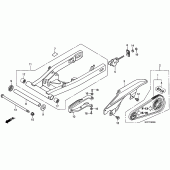 Схема узла: Задний рычаг (Маятник) для Honda XL125 Varadero