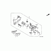 Схема вузла: Задній гальмівний супорт для Honda XL125 Varadero