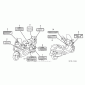 Схема вузла: Caution labels (fsc600a / d 05) для Honda FSC600 Silver Wing