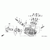 Схема вузла: Зад. головка циліндра для Honda VTX1800